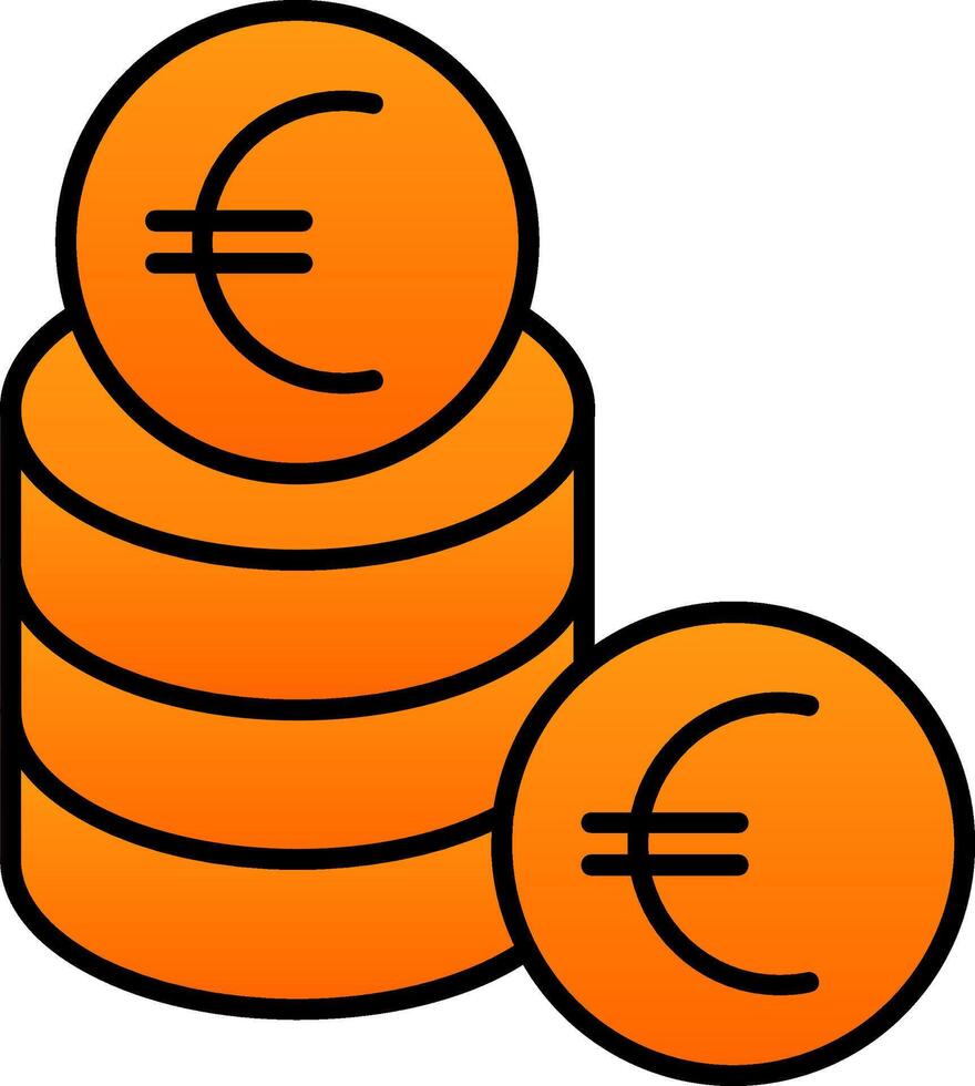euro lijn gevulde helling icoon vector