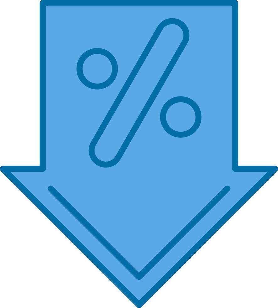 korting gevulde blauw icoon vector