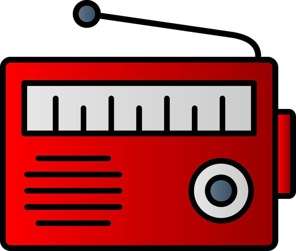 radio lijn gevulde helling icoon vector