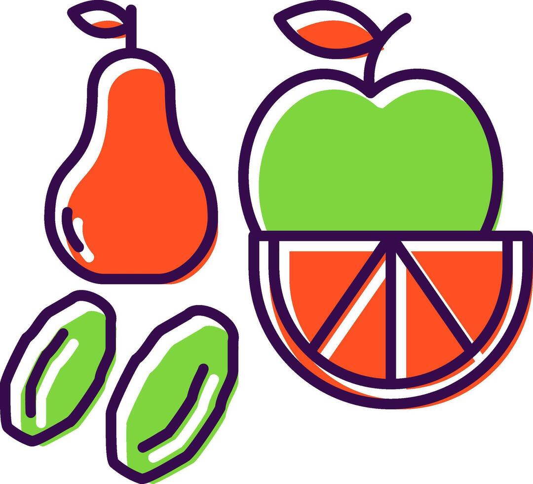 fruit gevulde icoon vector