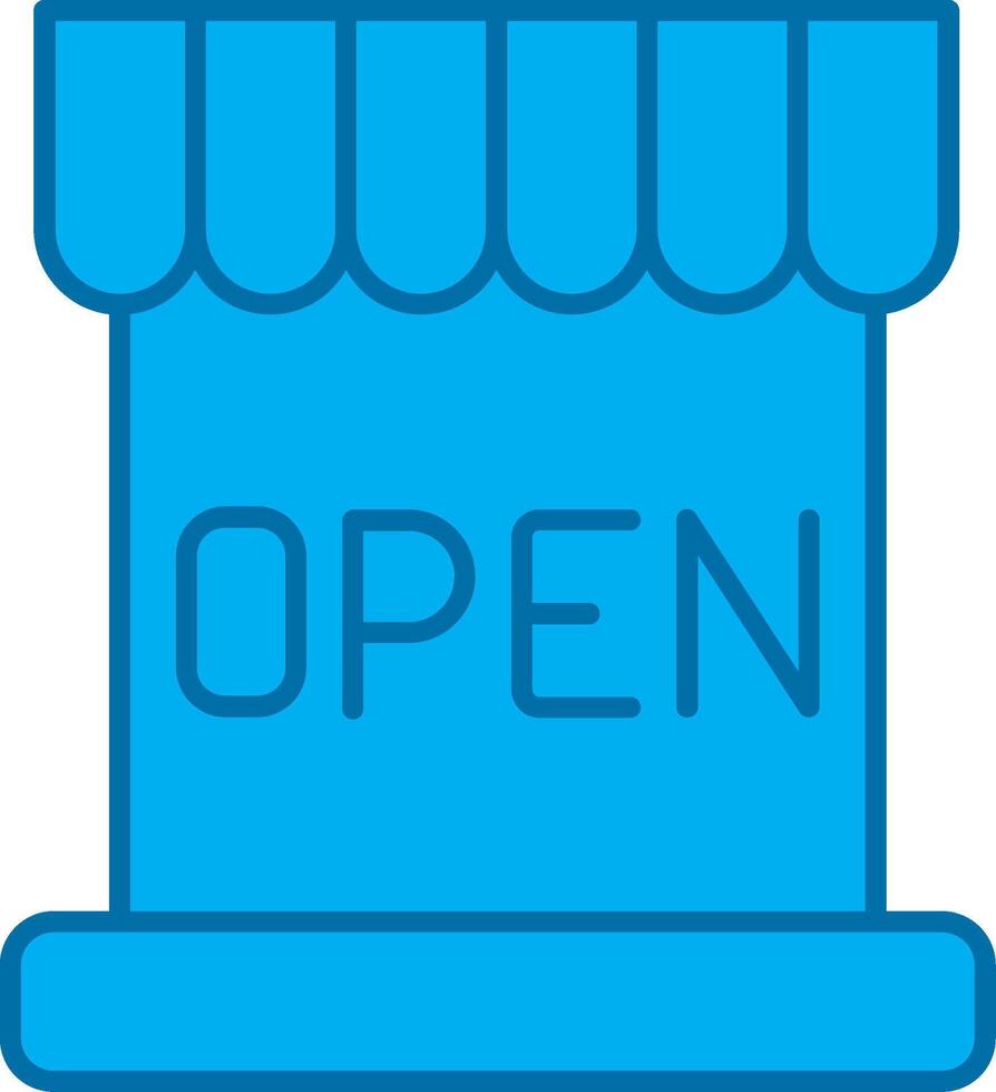 Open gevulde blauw icoon vector