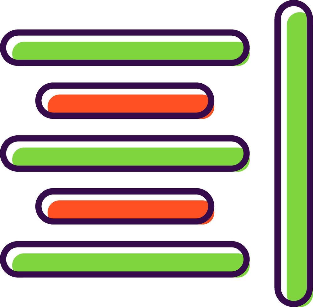 horizontaal uitlijnen gevulde icoon vector