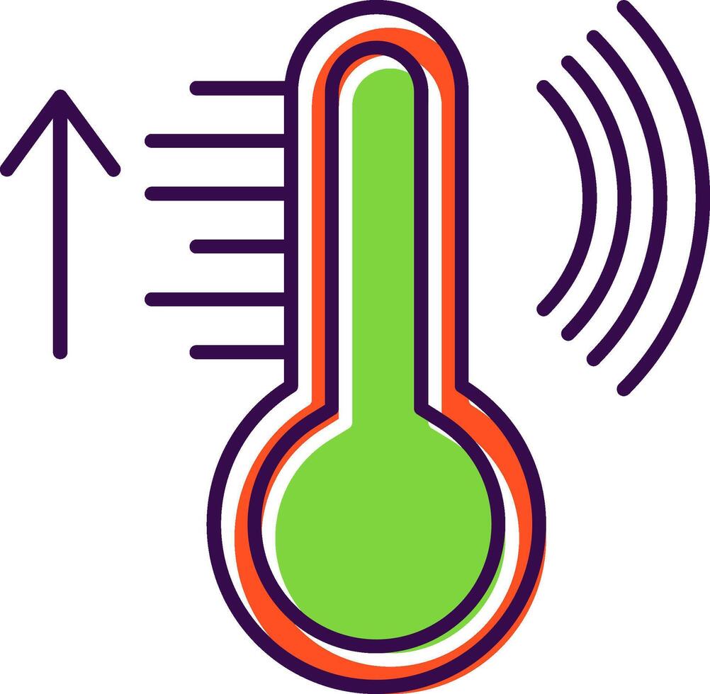 slim temperatuur gevulde icoon vector