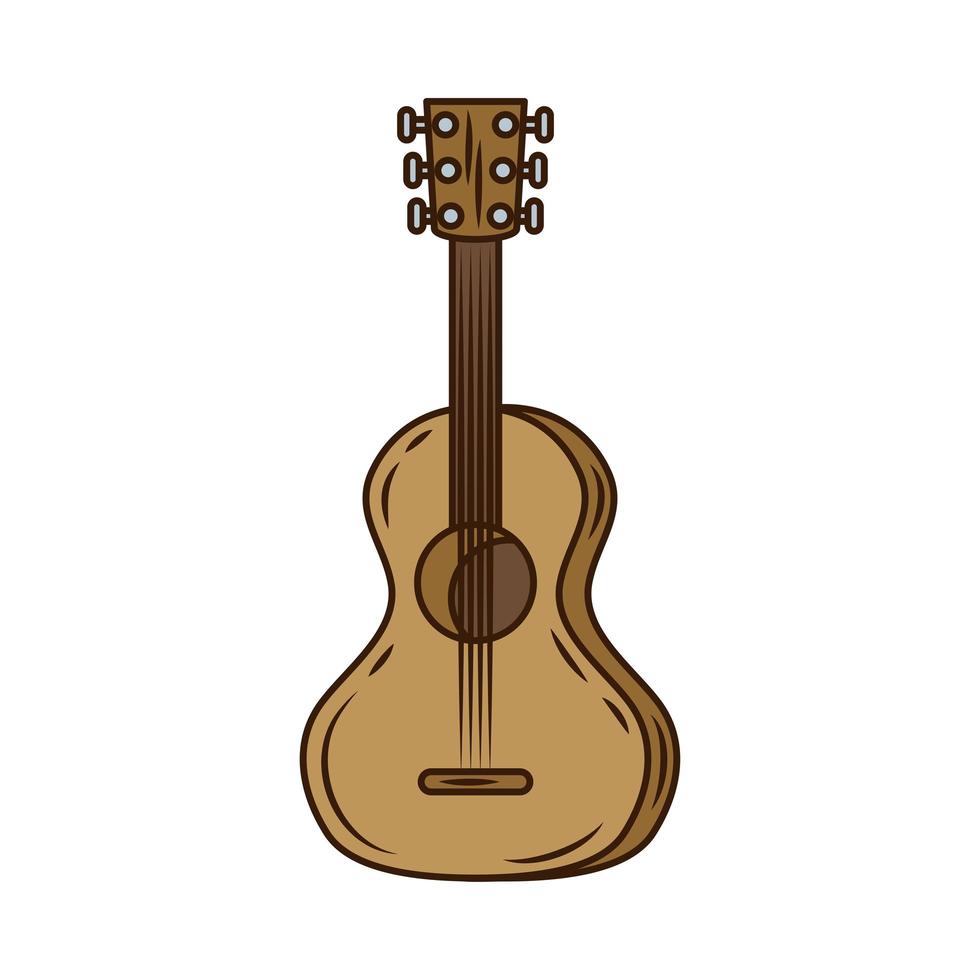 gitaar muziekinstrument lijn en vul stijlicoon vector