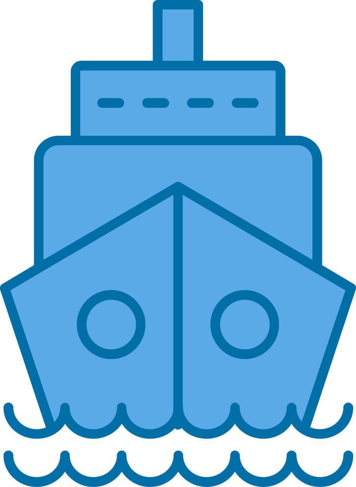 schip gevulde blauw icoon vector