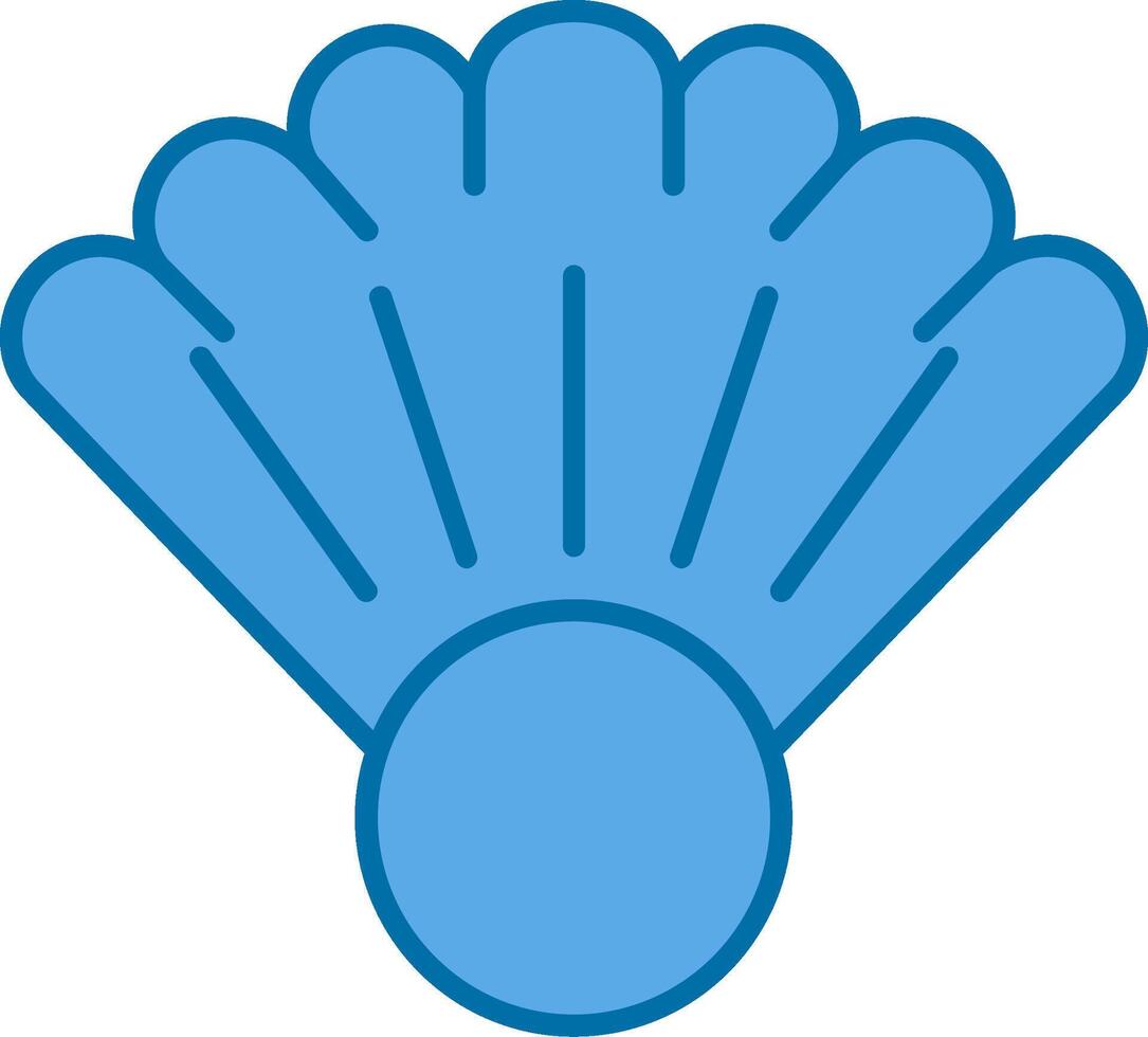 clam gevulde blauw icoon vector