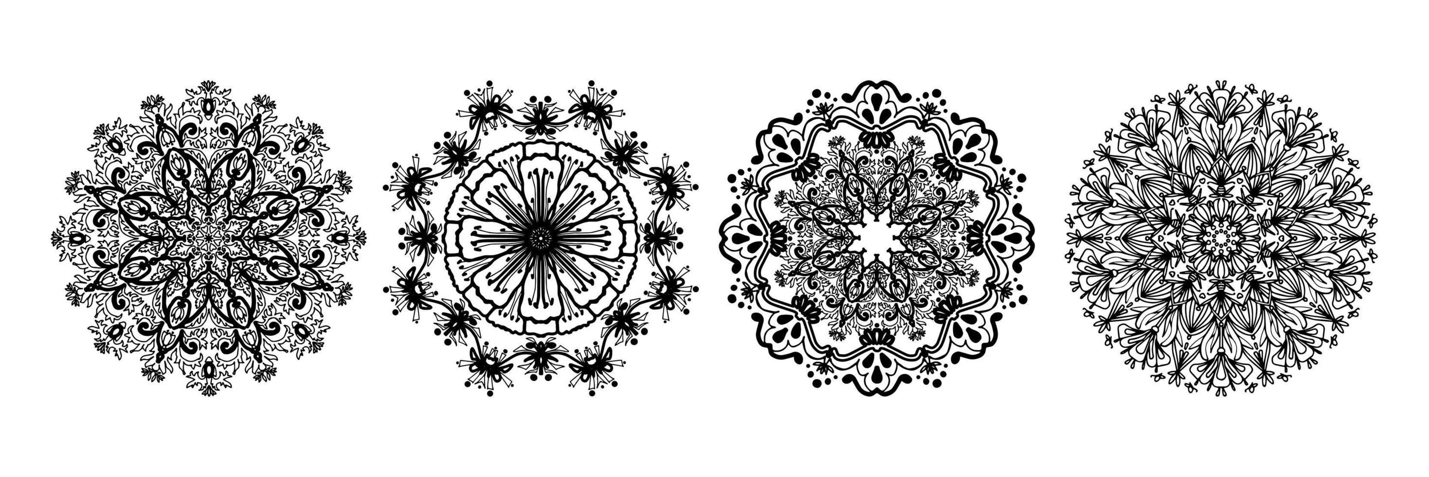 mandala ziel kleurplaten set vector