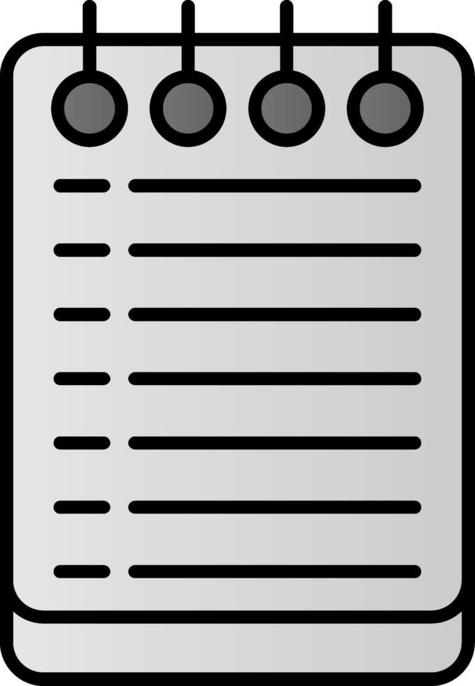 aantekeningen lijn gevulde helling icoon vector