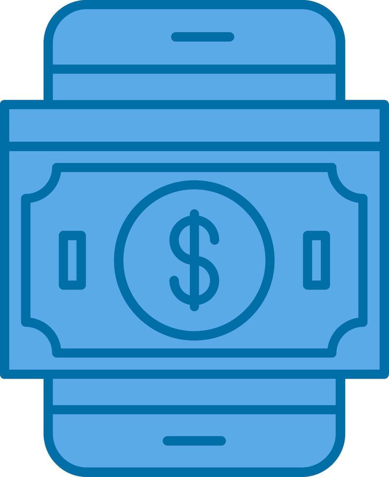 bankbiljetten gevulde blauw icoon vector