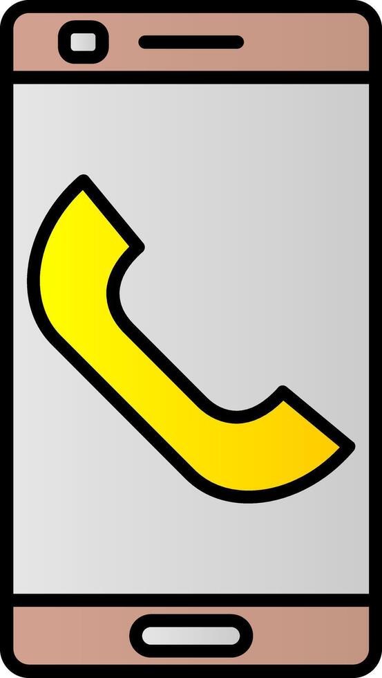 telefoon lijn gevulde helling icoon vector