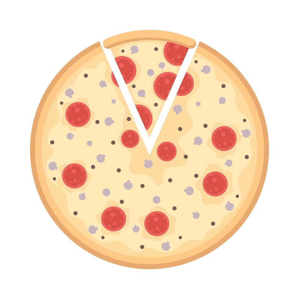 heerlijke Italiaanse pizza fastfood pictogram vector