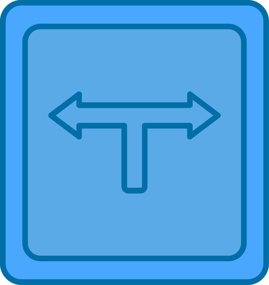 richting gevulde blauw icoon vector
