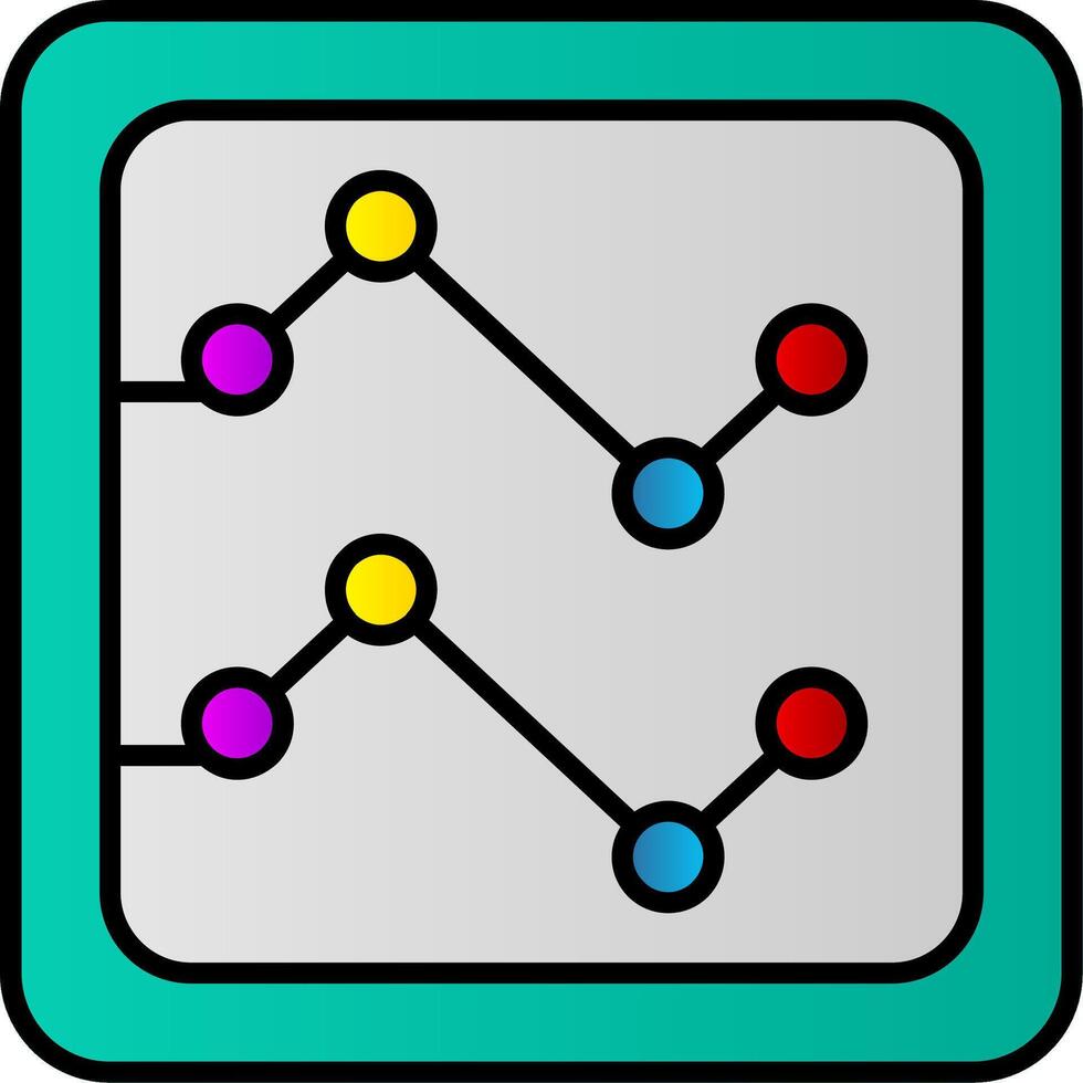 lijn tabel lijn gevulde helling icoon vector