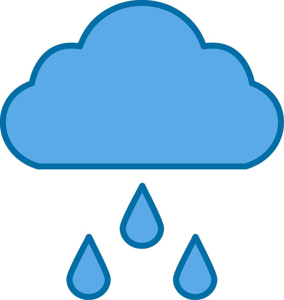 regenachtig gevulde blauw icoon vector