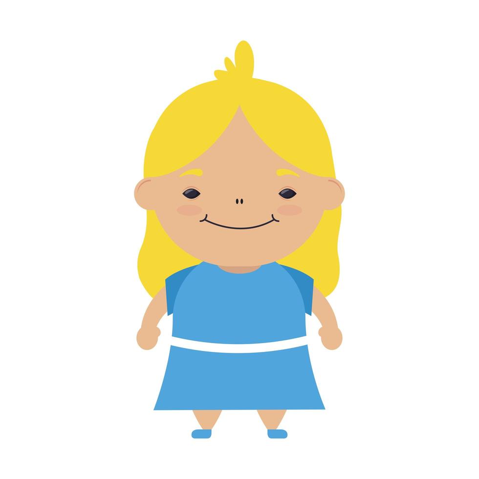 gelukkig klein blond meisje avatar karakter vector