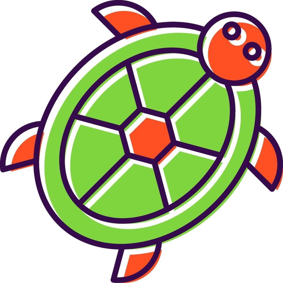 schildpad gevulde icoon vector