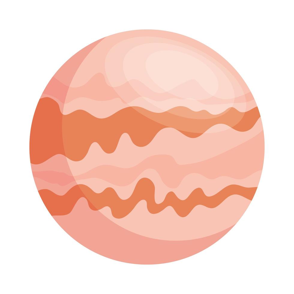 ruimte planeet roze kleur geïsoleerde stijlicoon vector