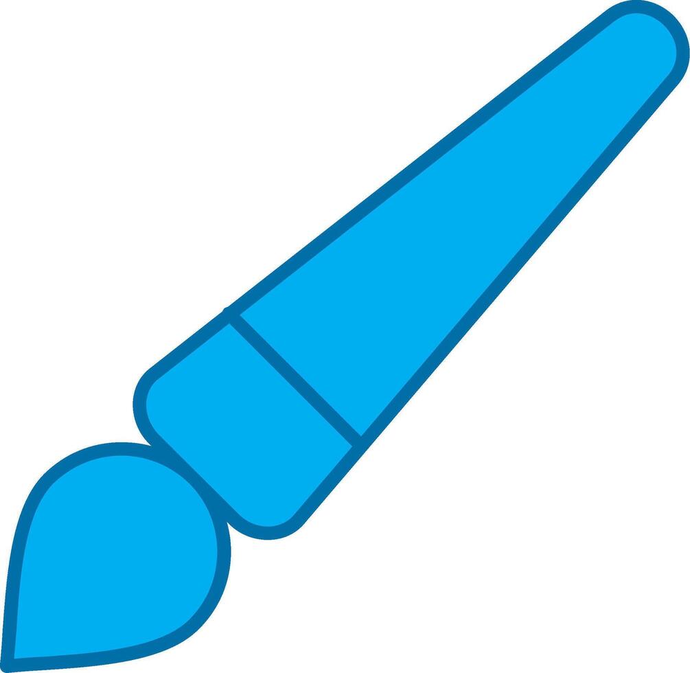 borstel gevulde blauw icoon vector