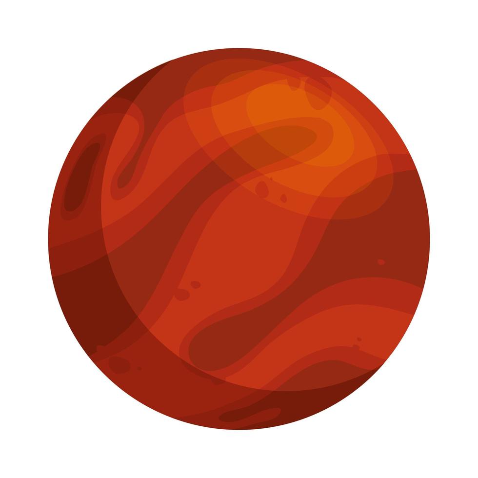 ruimte planeet rode kleur geïsoleerde stijlicoon vector