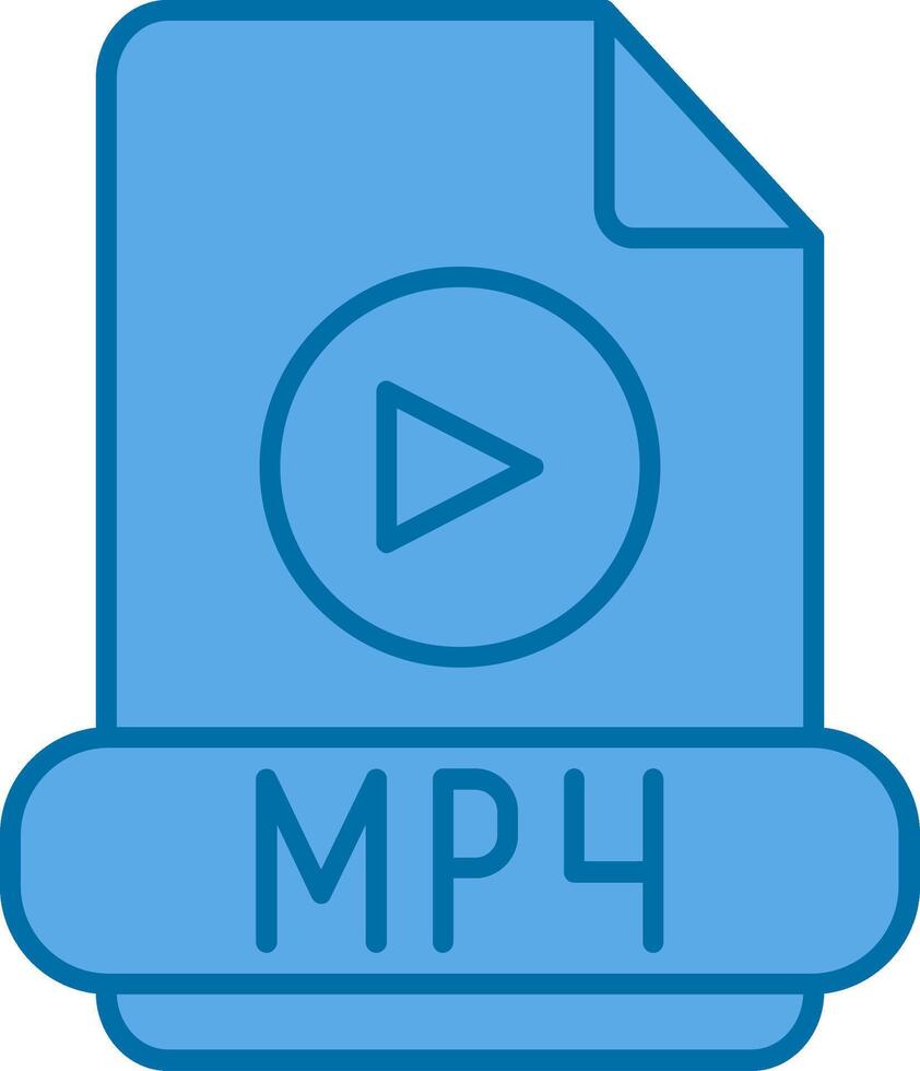 mp4 gevulde blauw icoon vector