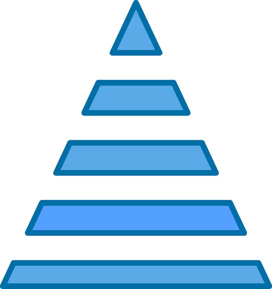 piramide tabel gevulde blauw icoon vector