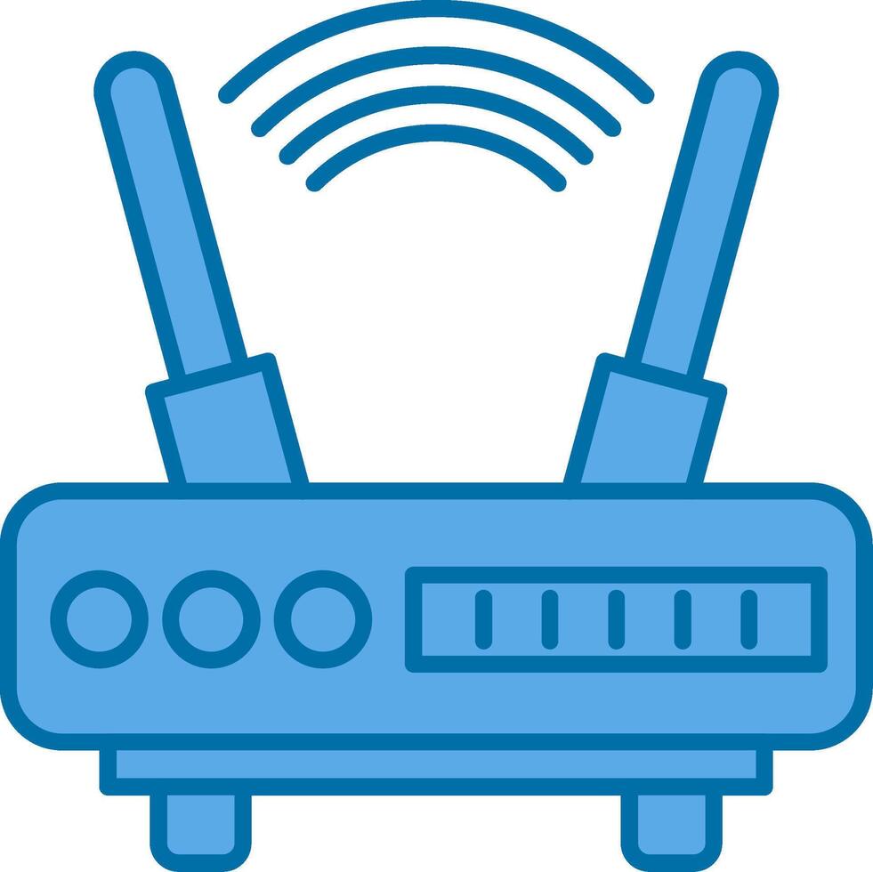 Wifi gevulde blauw icoon vector