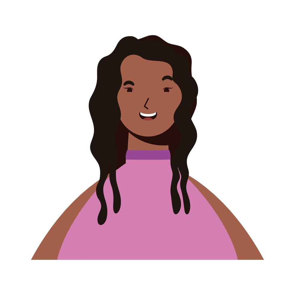 afro etnische vrouw karakter icoon vector