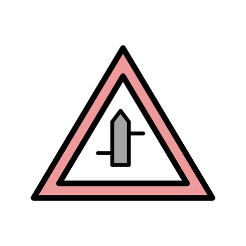 Vector Minor Cross Roads van rechts naar links verkeersbord pictogram