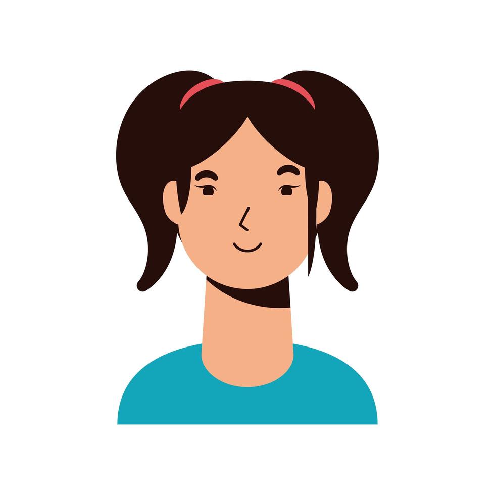 jonge vrouw vrouwelijke avatar karakter vector