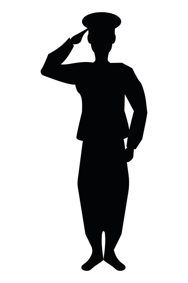 officier militair silhouet vector