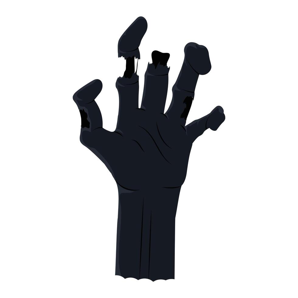 dood hand coming out silhouet stijlicoon vector