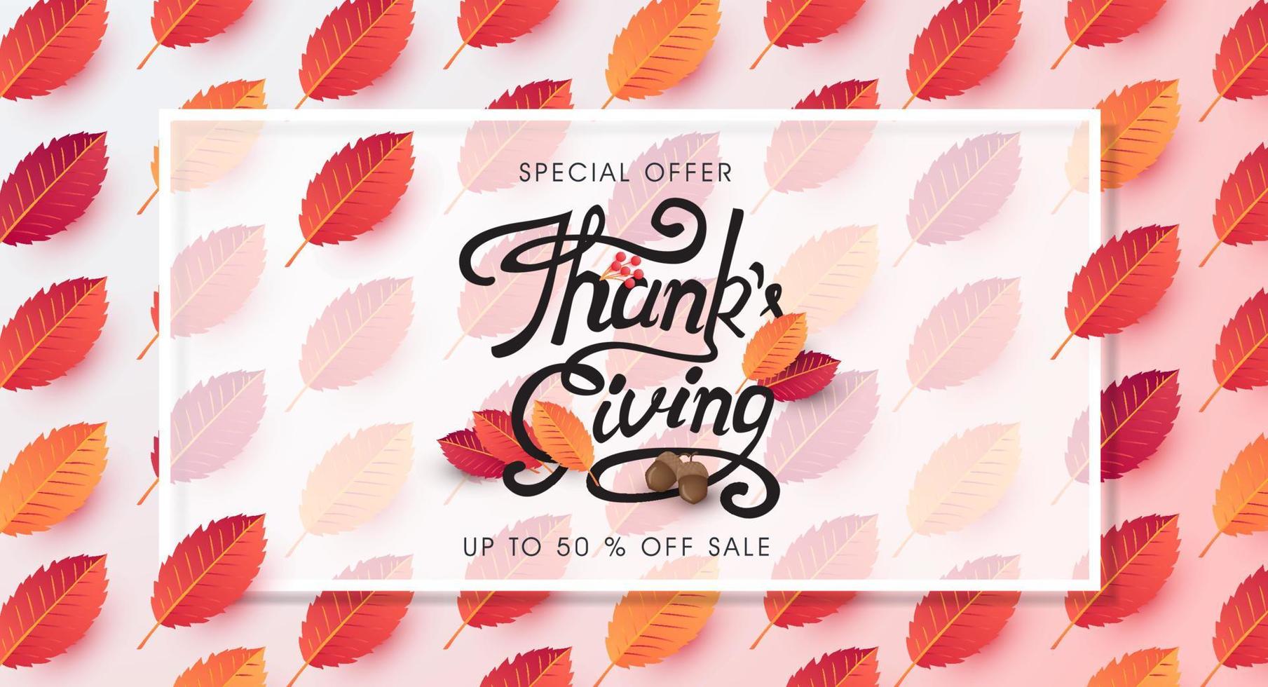 thanksgiving day verkoop banner achtergrond vector