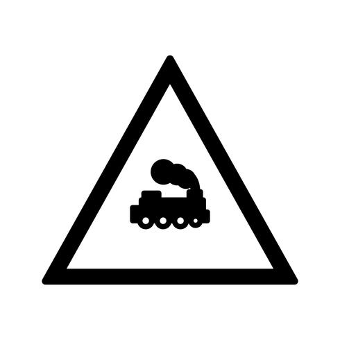 Vector spoorwegovergang trein verkeersbord pictogram