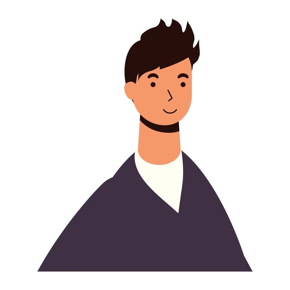 jonge man casual avatar karakter vector