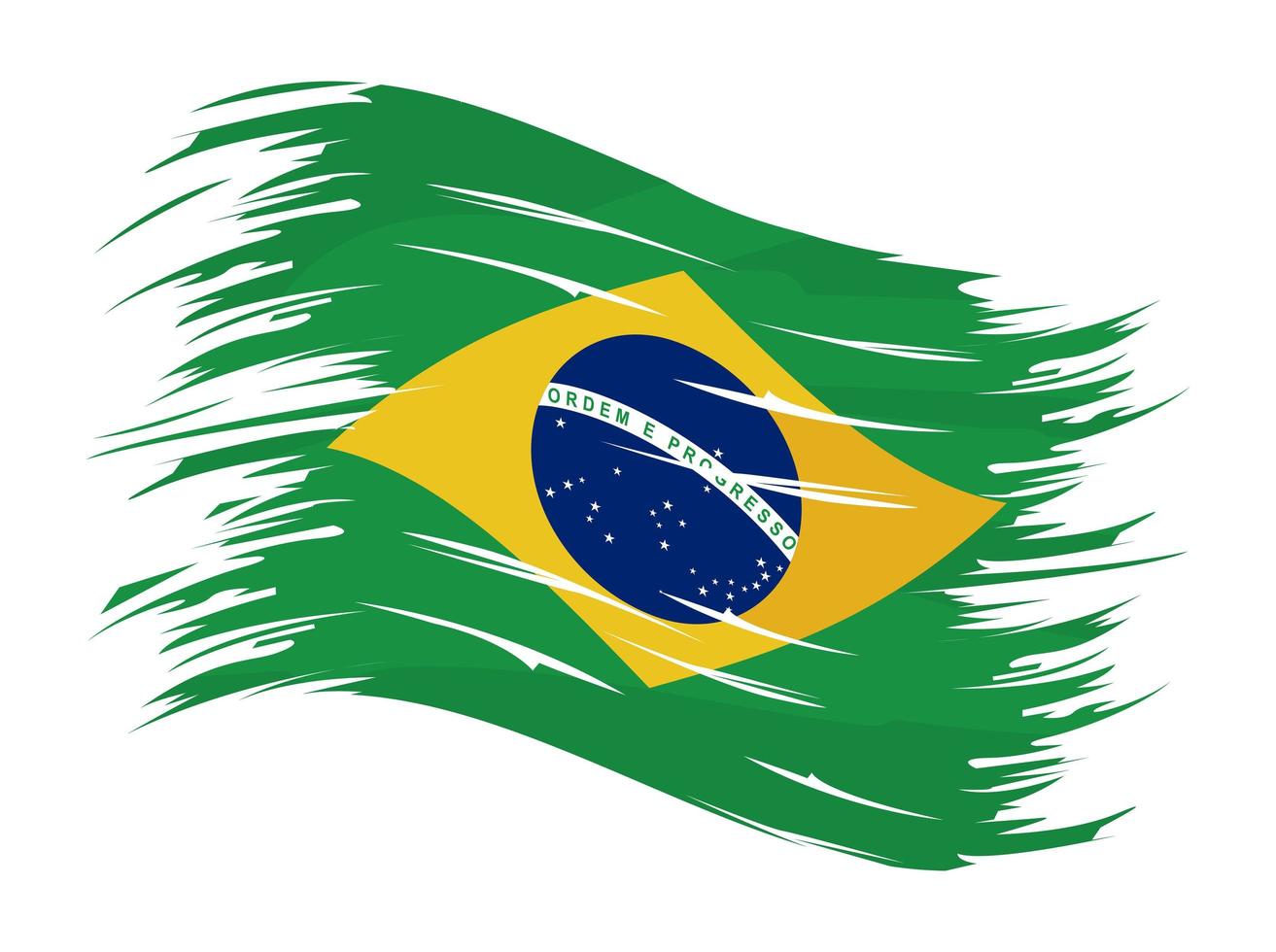 braziliaanse vlag geschilderd vector