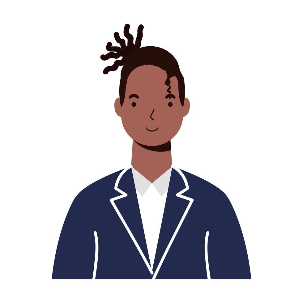 afro jonge man avatar karakter vector