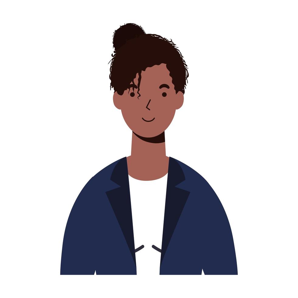 afro jonge vrouw avatar karakter vector