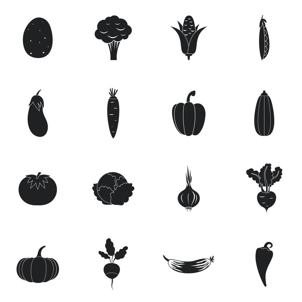 groenten pictogrammen instellen vector