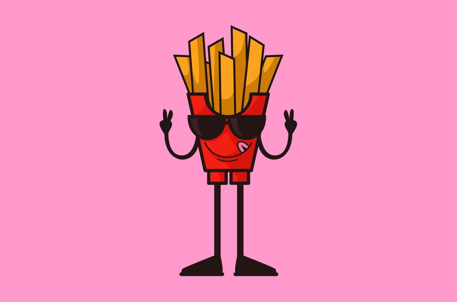 cartoon illustratie van frietjes karakter vector