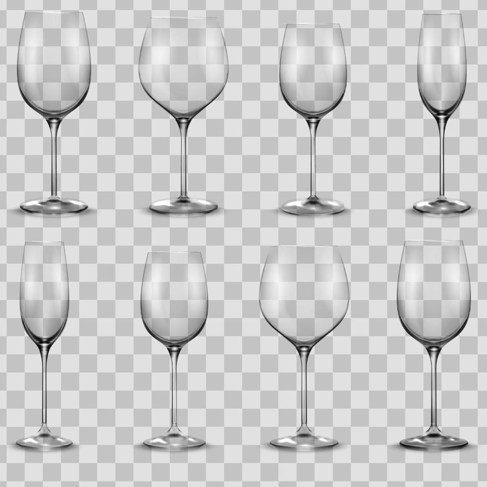 set lege wijnglazen. wijnglas. vector