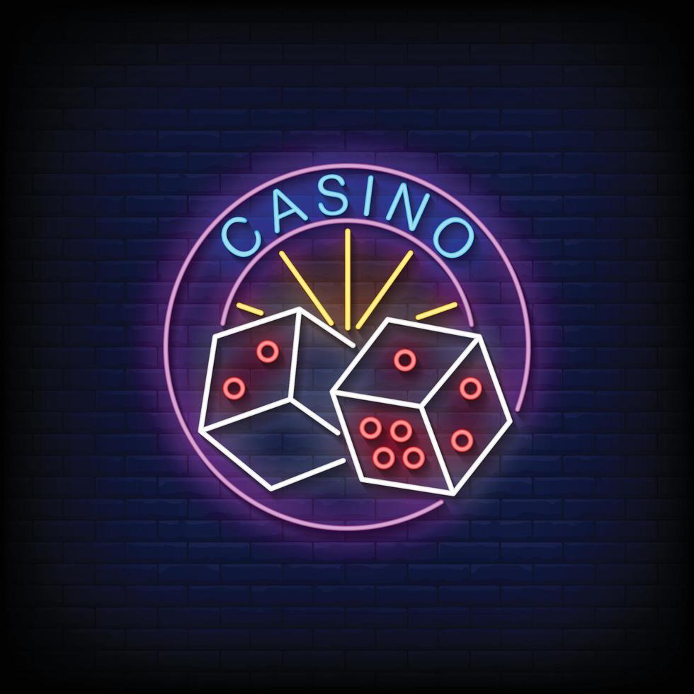 casino neonreclame stijl tekst vector