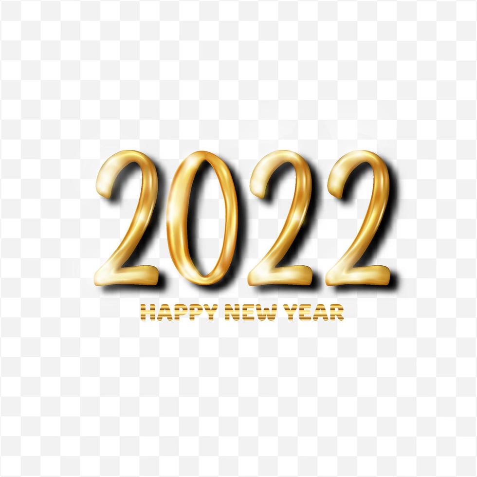2022 gelukkig nieuwjaar met gouden nummer vector