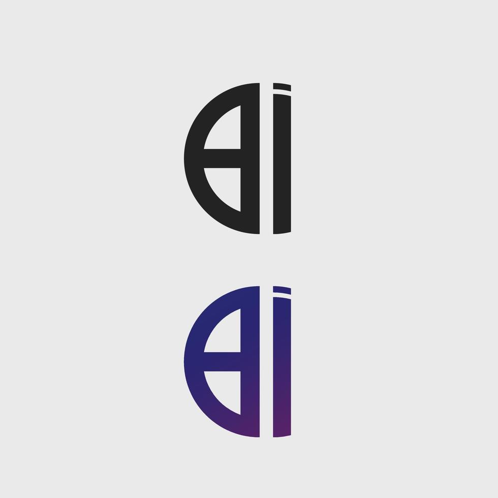 bi brief logo vector sjabloon creatief modern vorm kleurrijk monogram cirkel logo bedrijfslogo raster logo