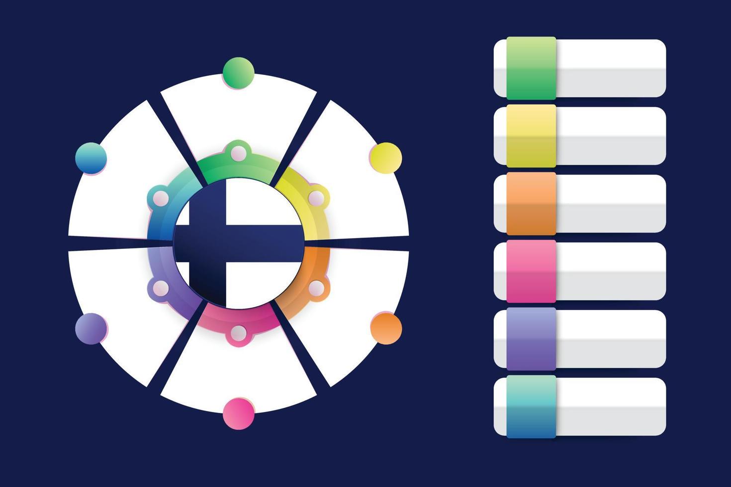 vlag van finland met infographic ontwerp opnemen met verdeelde ronde vorm vector