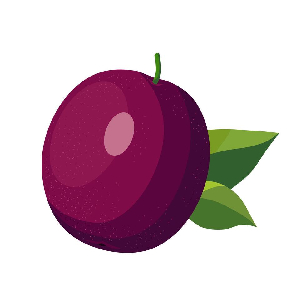 sappig en gezond Purper passie fruit met groen blad geïsoleerd Aan wit achtergrond. vector fruit illustratie in vlak stijl. zomer clip art voor ontwerp van kaart, banier, folder, uitverkoop, poster, pictogrammen