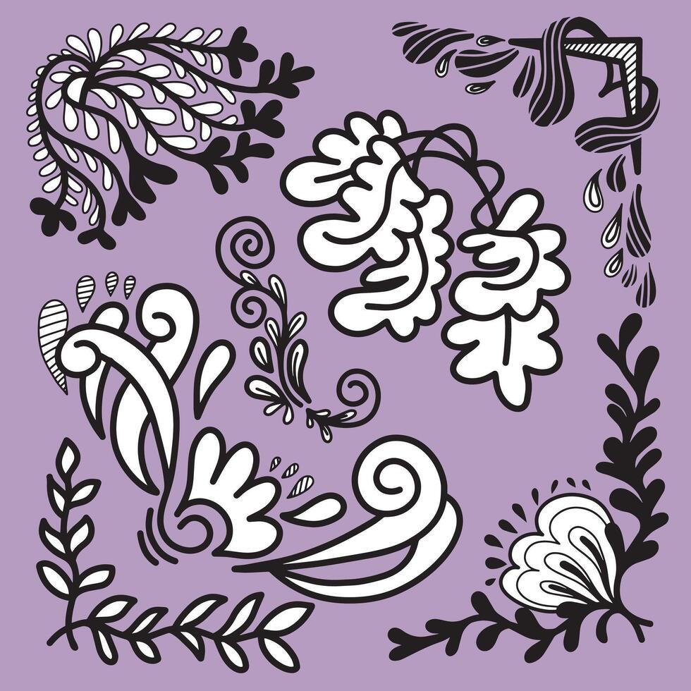 bloemen hand- getrokken grens, bladeren en bloemen, bruiloft uitnodiging en kaarten, logo ontwerp en posters sjabloon. vector