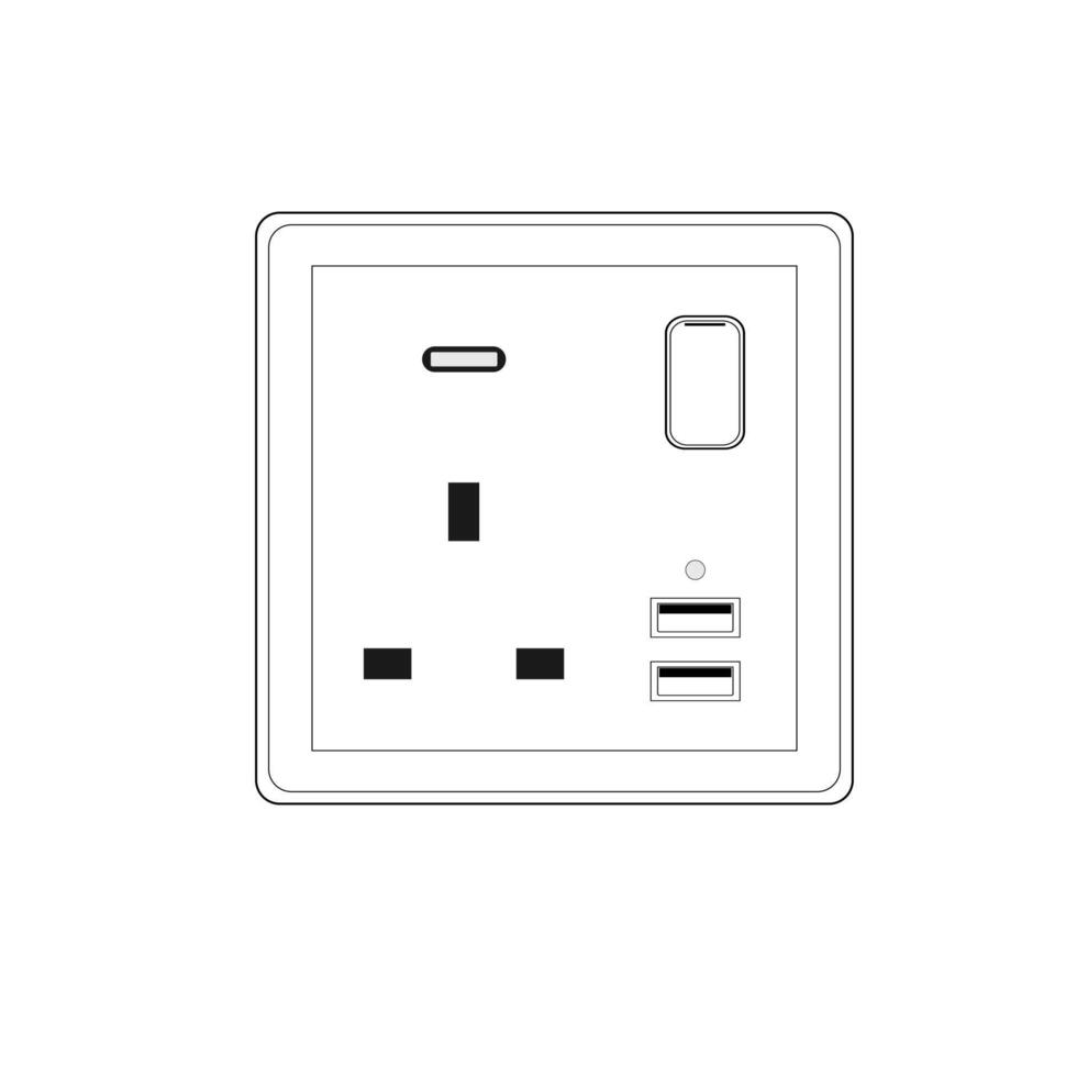 86 type dubbel USB stopcontact elektrisch pluggen stopcontacten muur uk stopcontact bord vector