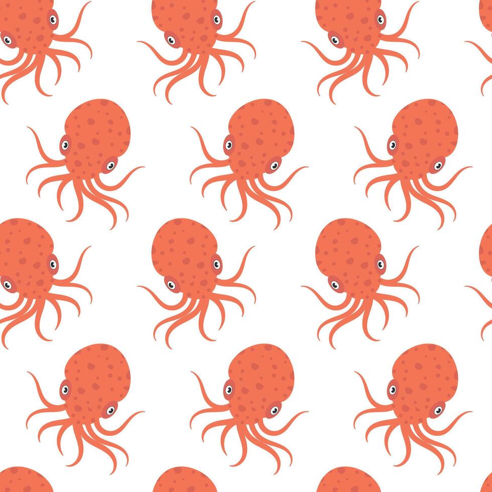 zee Octopus naadloos patroon. modieus tekenfilm zee Octopus patroon voor omhulsel papier, behang, stickers, notitieboekje omslag. vector