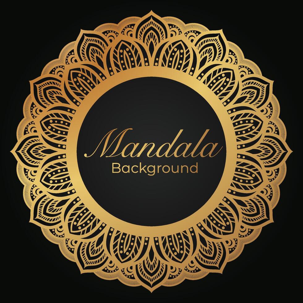 luxueus mandala patroon achtergrond, luxe mandala uitnodiging groet kaart ontwerp, circulaire patroon vector ontwerp,