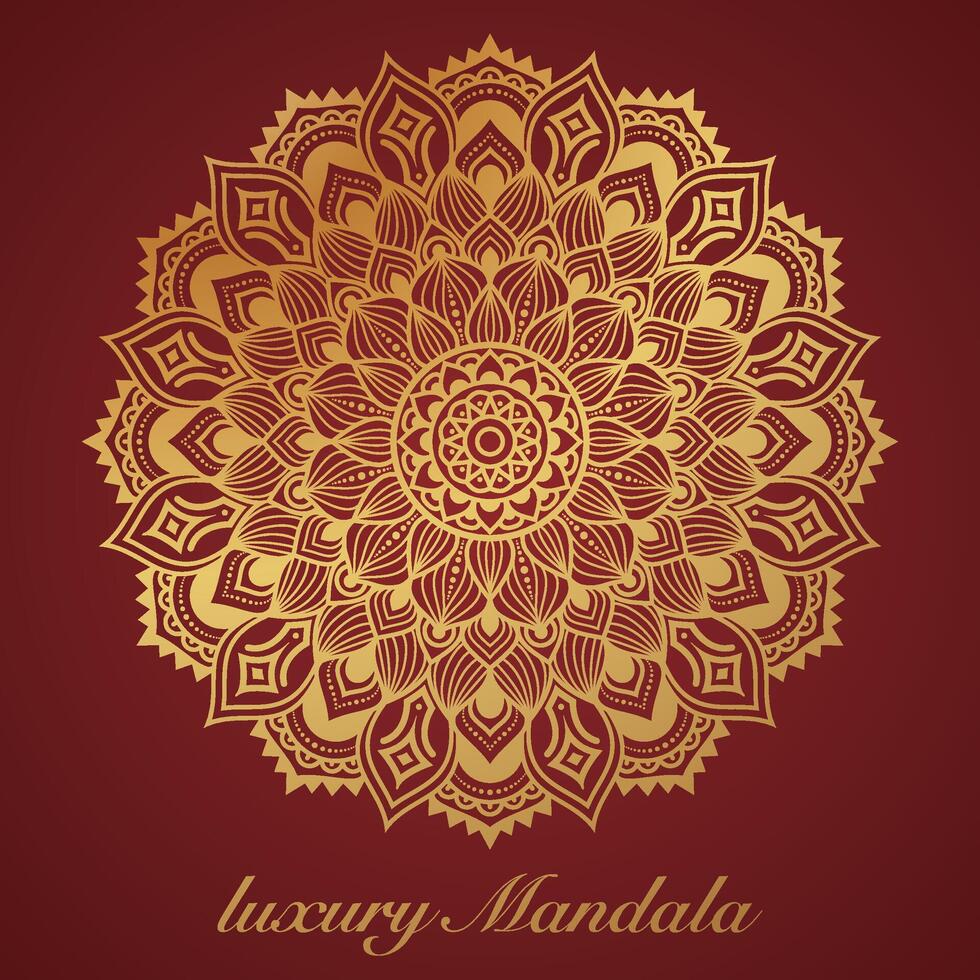 luxueus mandala patroon achtergrond, luxe mandala uitnodiging groet kaart ontwerp, circulaire patroon vector ontwerp,